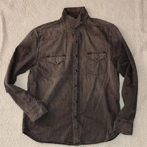 Lucky Brand Dark Brown Casual Button Down Shirt